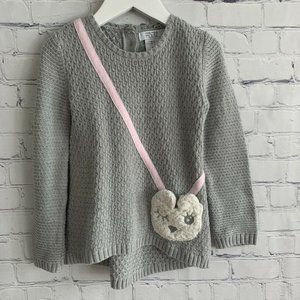 Miss Mona Mouse Girls Gray Sweater Size 3T High Low Hem